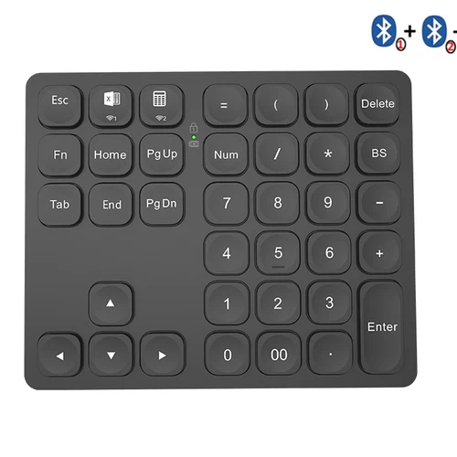 BOW-teclado numérico Bluetooth Dual, teclado numérico inalámbrico recargable para iPad, portátil, Windows, ios, teclado Digital Slinet