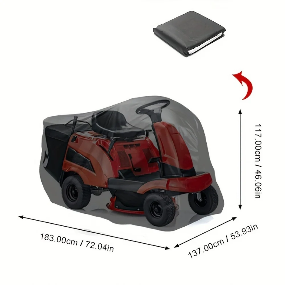 Durable Heavy-Duty Lawn Mower Cover, Black Oxford Fabric, Ideal for Outdoor Yard Tractor Storage & Lawn Mower Accessories view 5