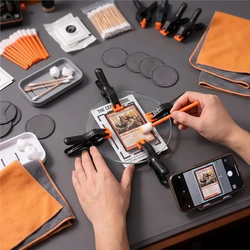 A48U Professional Trading Card Care Cleaning Kit-Complete Sports Card Repair& Flattening Tool Set(339Pcs) For Collectors