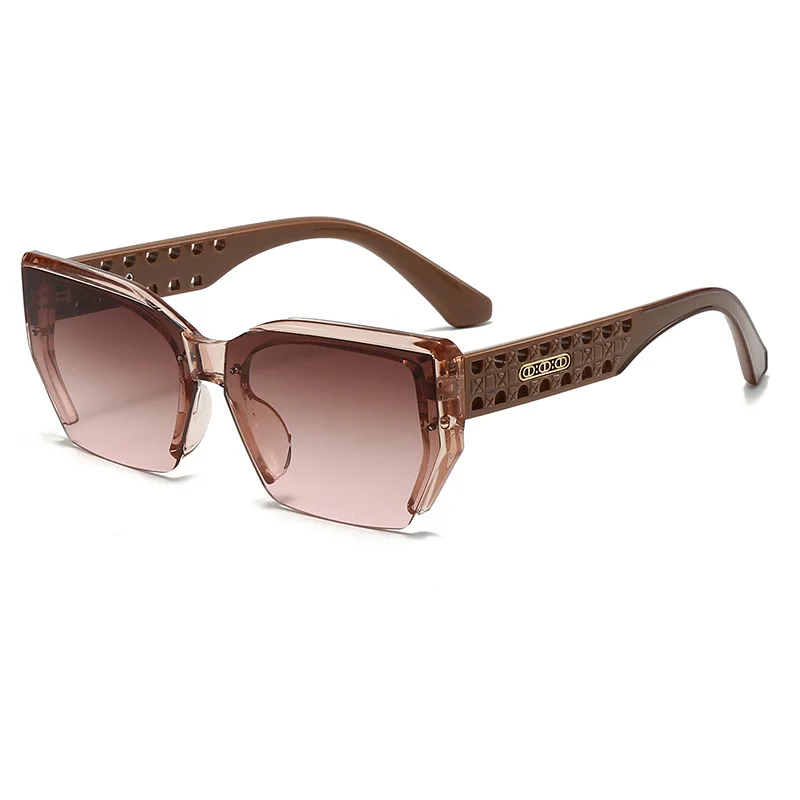 Retro Minimalist Color Block Half Frame Fashion Glasses Personalized Design for Daily Wear Street Photography And Driving