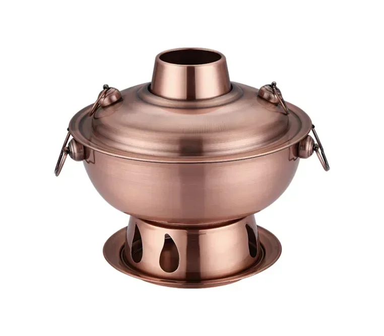 1,8 liter hoge kwaliteit roestvrijstalen hete pot, Chinese fondue lam Chinese houtskool hotpot buitenfornuis picknickfornuis