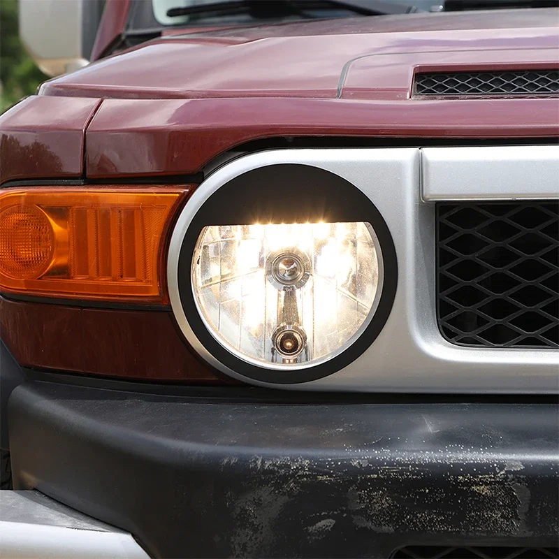 

For 2007-2021 Toyota FJ Cruiser Aluminum alloy black car shape headlight decoration sticker car exterior protection accessories