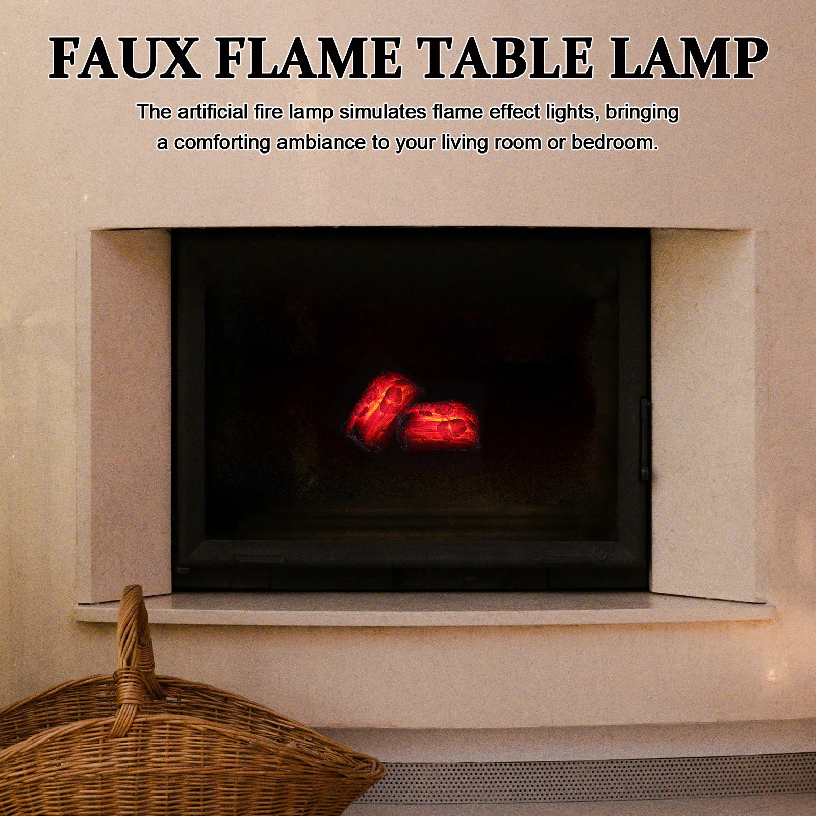 

Simulation Charcoal Flame Lamp Battery Powered Fake Campfire Night Light 2 Aaa Battery Indoor Living Room Decorative Fireplace