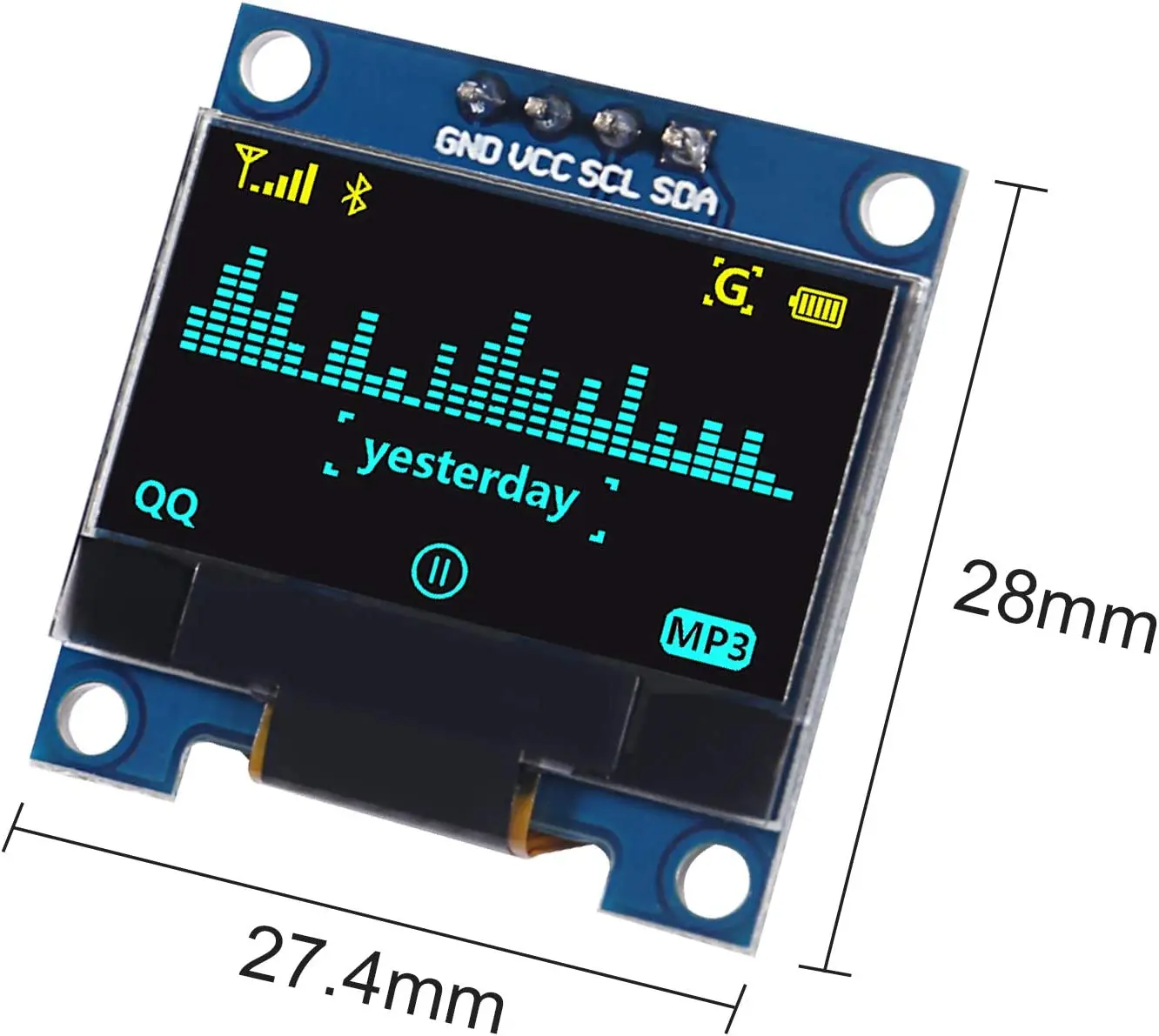 2pcs 0.96" OLED Module I2C IIC Serial 12864 128X64 OLED Display Module with SSD 1306 Driver