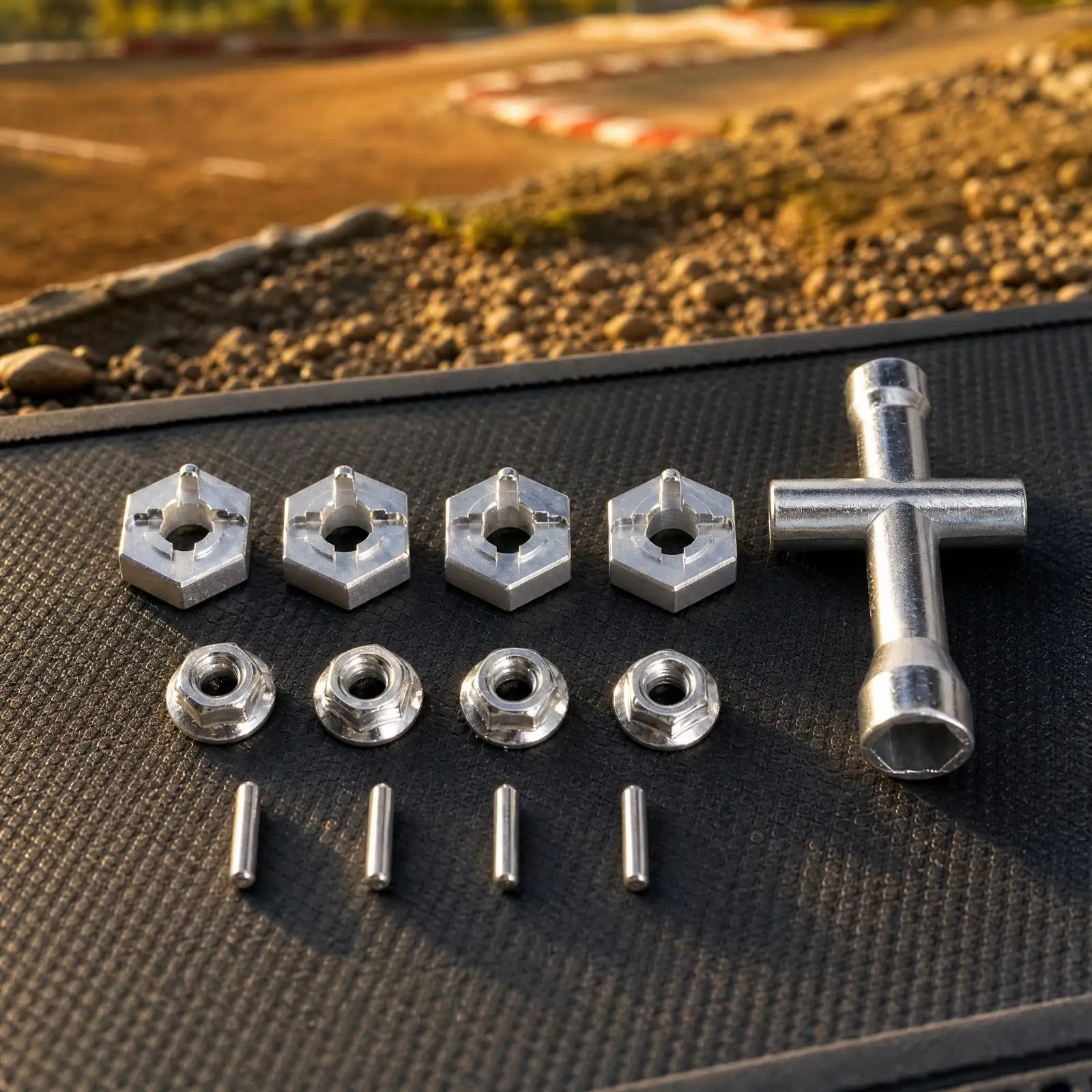 Hex RC Car Hub Adapter 12mm Metal Wheel Mount with Lock Nut for 1/14 1/16 RCX