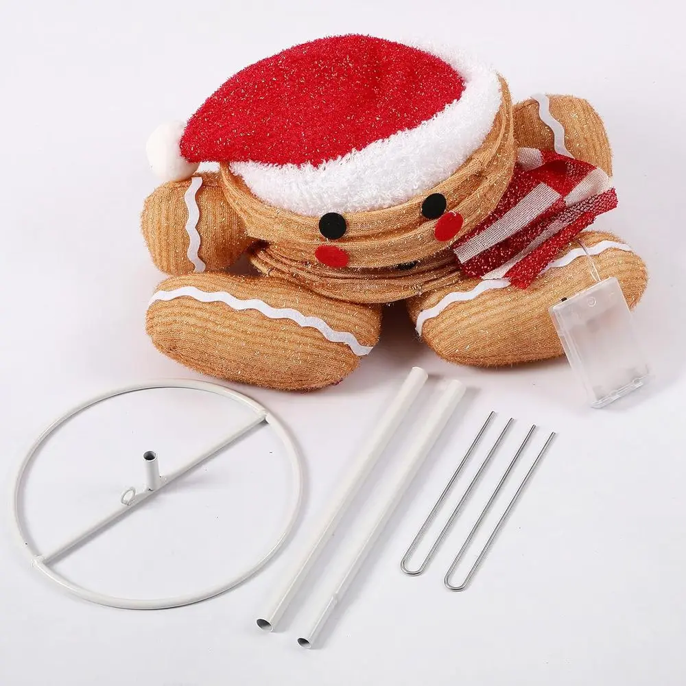 مضيئة 3D الزنجبيل رجل في الهواء الطلق عيد الميلاد الديكور، منبثقة للطي لقضاء عطلة ساحة الحديقة أو الاستخدام الداخلي #6