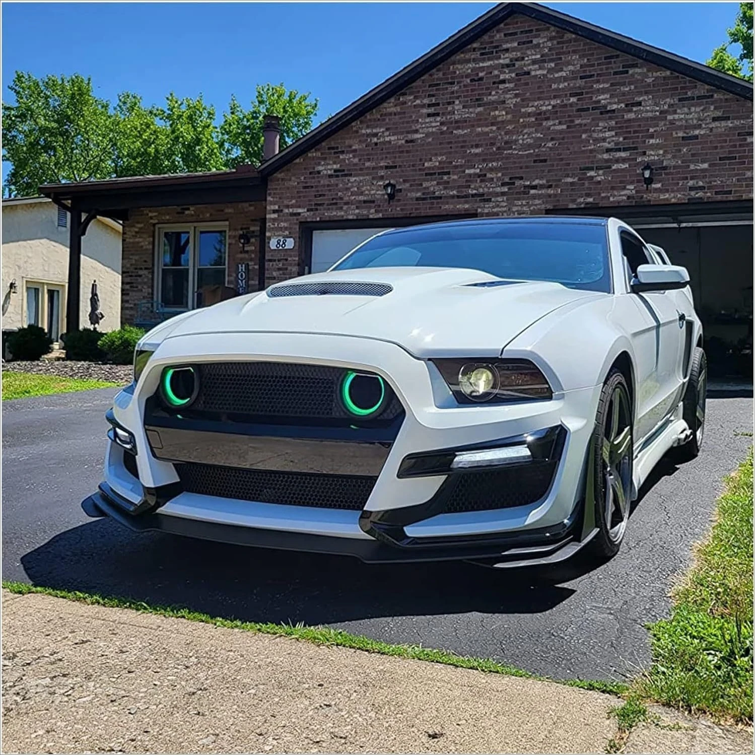 Front Bumper Lip Spoiler Corner Trim For Ford Mustang GT500 2015-2022 Bumper Trim Exterior Styling Auto Accessories Tuning