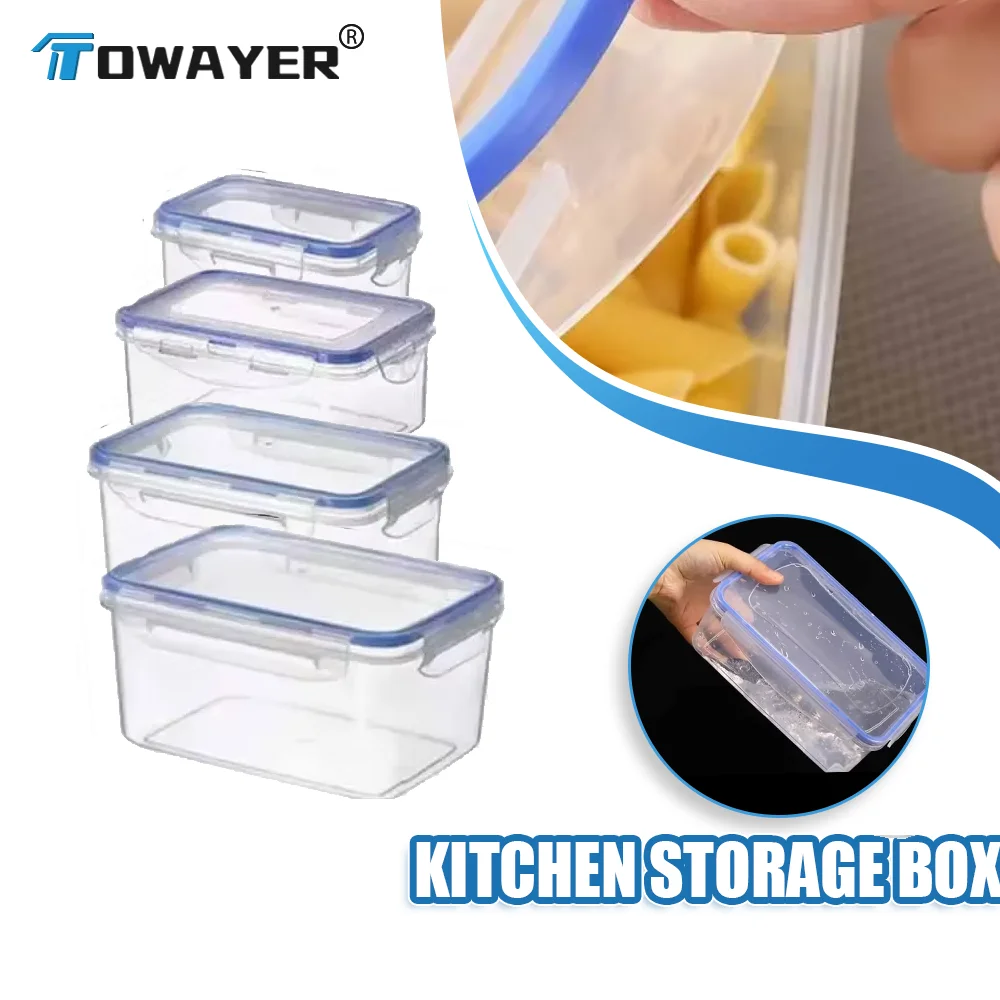 

Kitchen Crisper Refrigerator Organizer Sealed Plastic Transparent Crisper with Lid Microwave Safe Heating Suitable for Kitchen