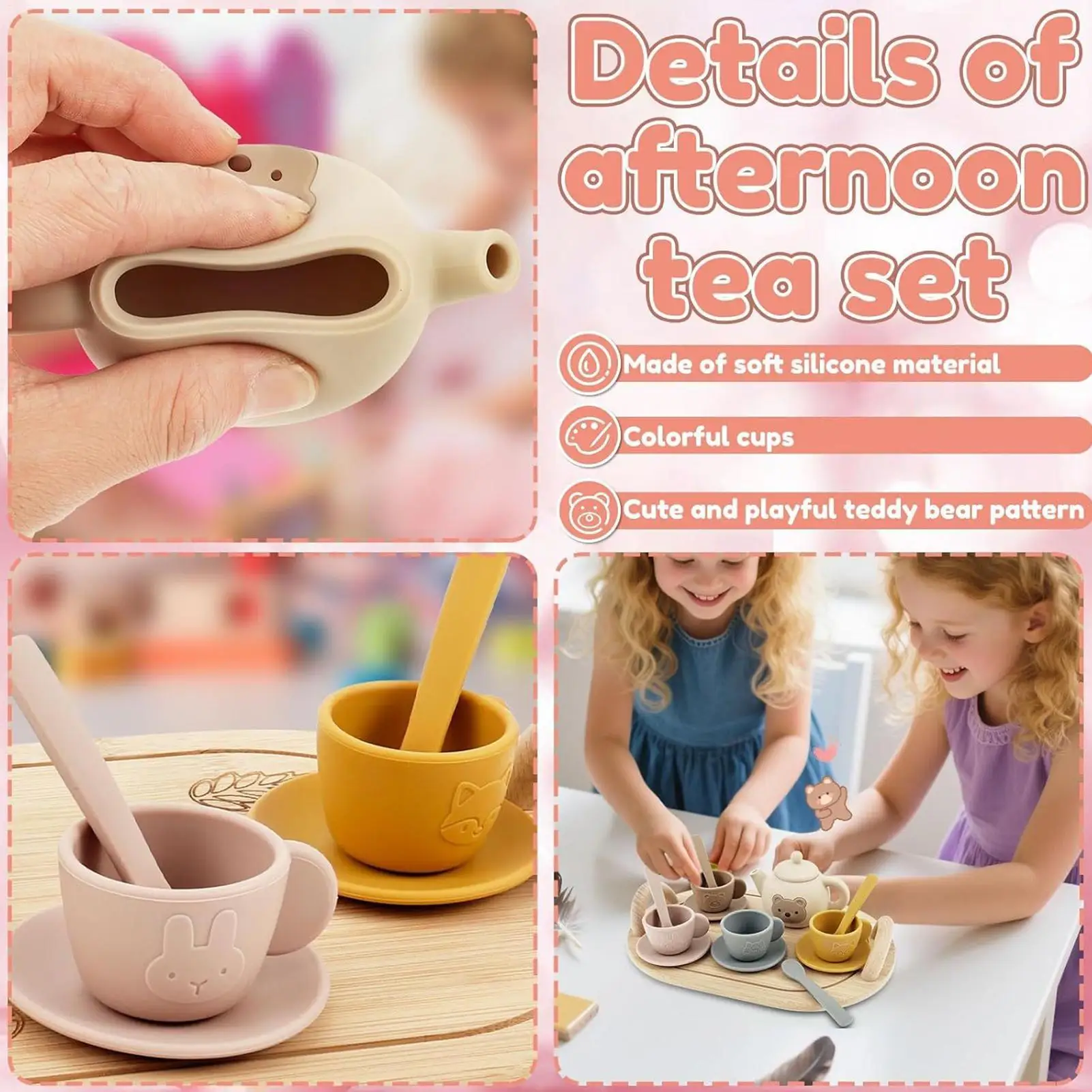 Service à thé pour tout-petits, maison de jeu, jouets, développement de la motricité, jeu de rôle, jouet pour filles et garçons de 3 à 6 ans, cadeau de vacances