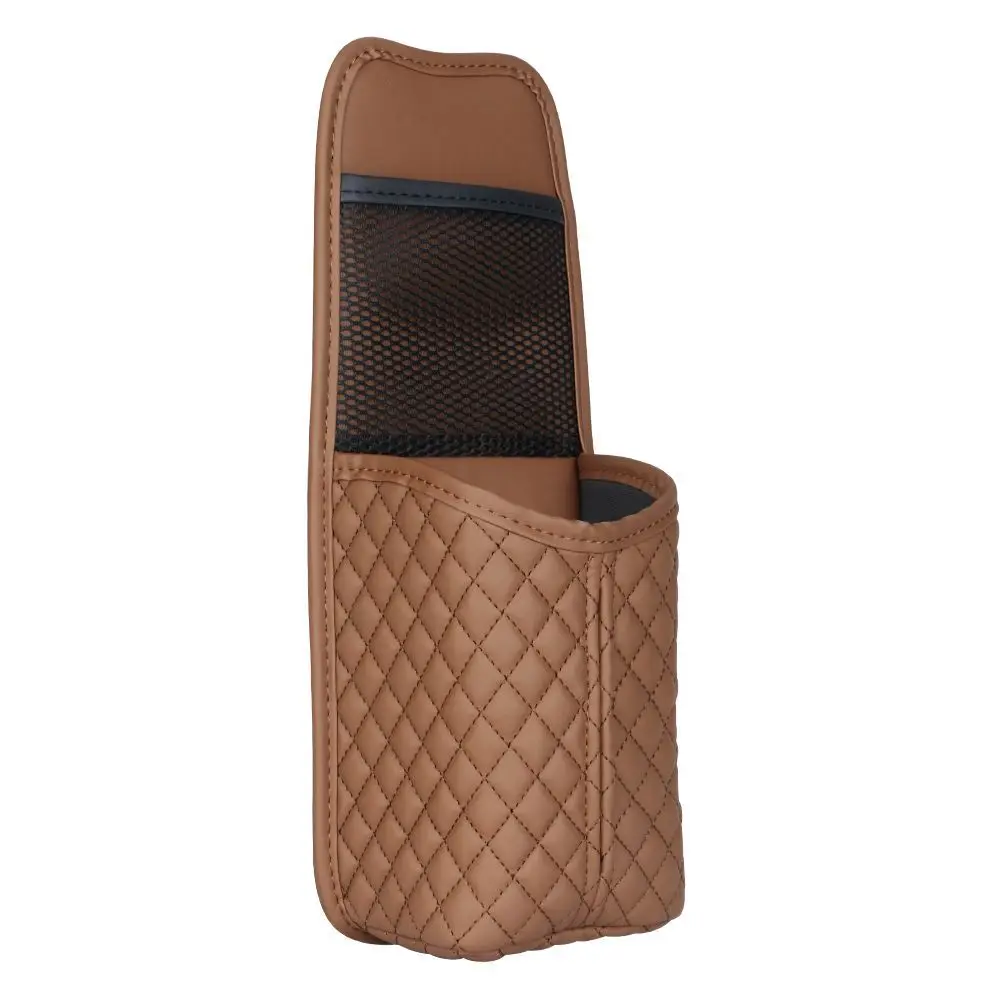 Car Seat Side Hanging Storage Organizer Leather Auto Cup Tissue Box Glass Phone Holder Driving Chair Side Paper Towel Pocket Bag