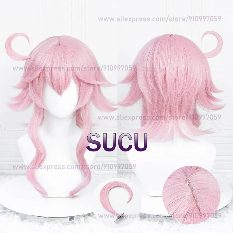 Dori Cosplay Wig Game Genshin Impact Cosplay Wigs 52cm Long Pink Wigs Heat Resistant Synthetic Hair Halloween COS Hair