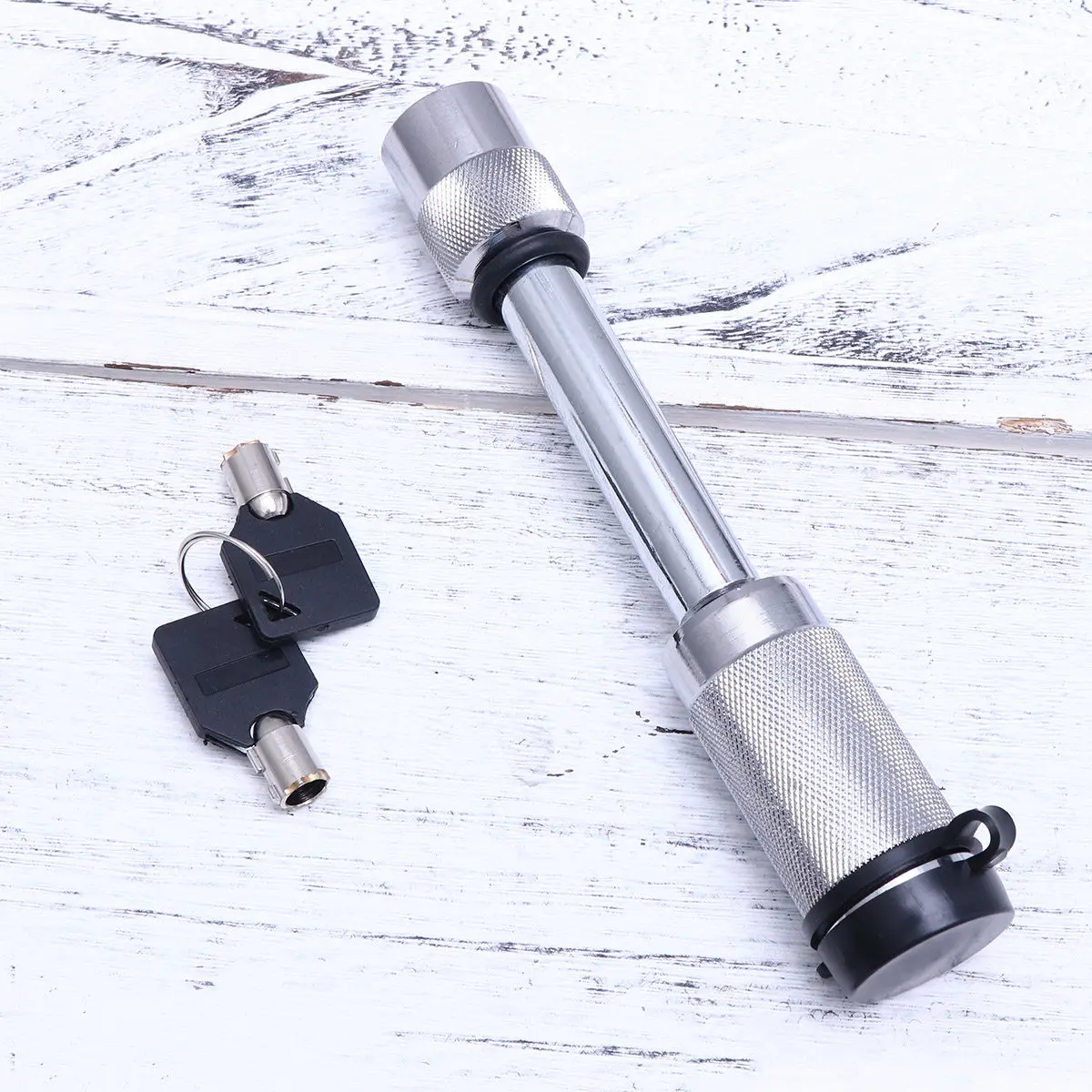 

Silver Trailer Lock Hook Lock Hardened Steel Straight Anti-Theft Latch Secure Tow Ball Mount Trailer Accessories