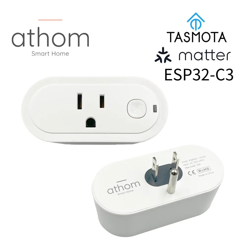 Tasmota ESP32C3 WiFi US Plug Works With Matter Home Assitant Electric Consumption Monitoring 16A