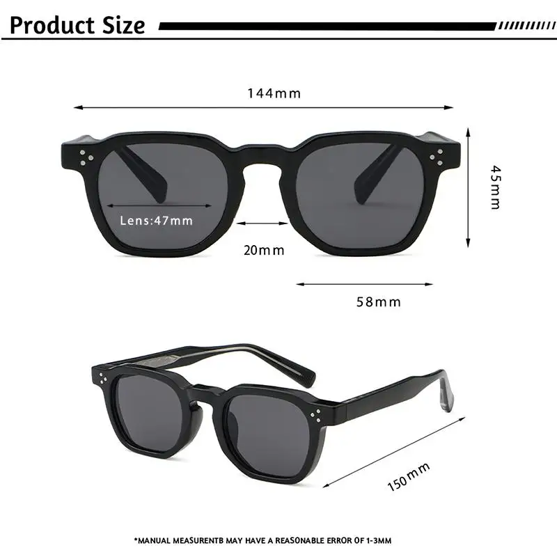 CATERSIDE Modische verschreibungspflichtige Herren-Sonnenbrille, quadratisches Design, individuelle Sonnenbrille, Damen-Reise-Party, optische Brillen – Detail 2
