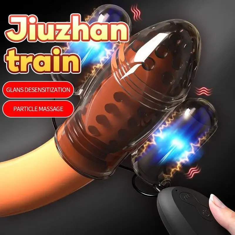 التمارين الاستمناء رئيس هزاز القضيب ممارسة دائمة قابلة للشحن الذكور تأخير التدريب حشفة جودة الجنس الحب اللعب صالح الذكور 1