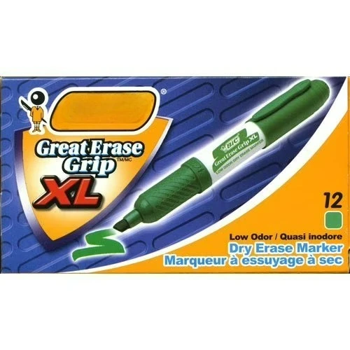 

Great Erase Grip Chisel Tip Dry Erase Marker, Green, Dozen