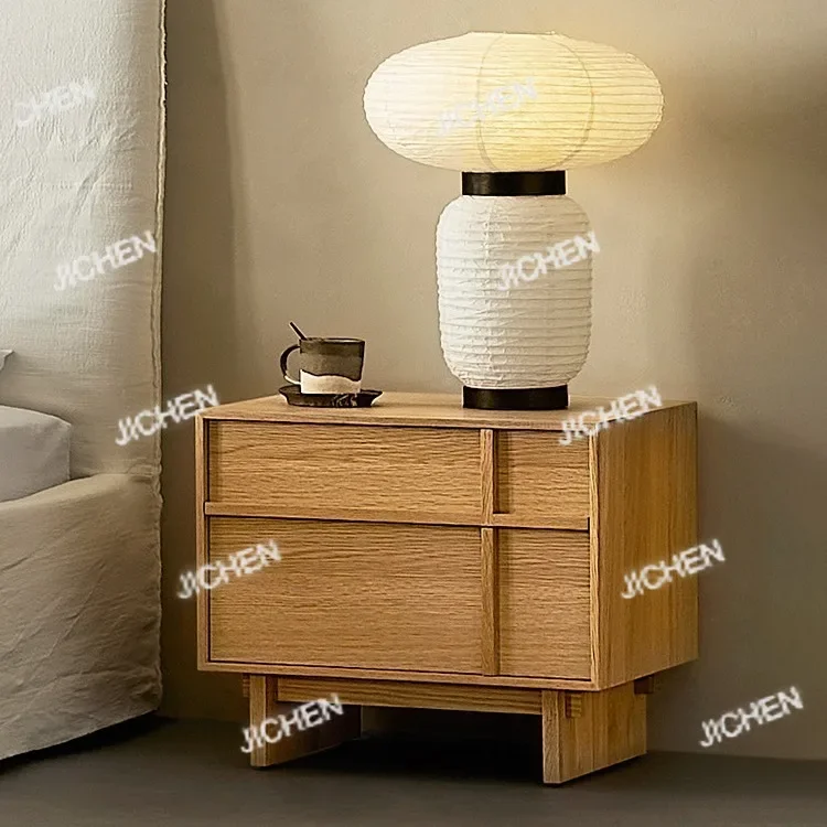 

JCH Wuju прикроватная тумбочка из скандинавского белого дуба из массива дерева, современный простой журнальный ветровой прикроватный шкафчик для спальни