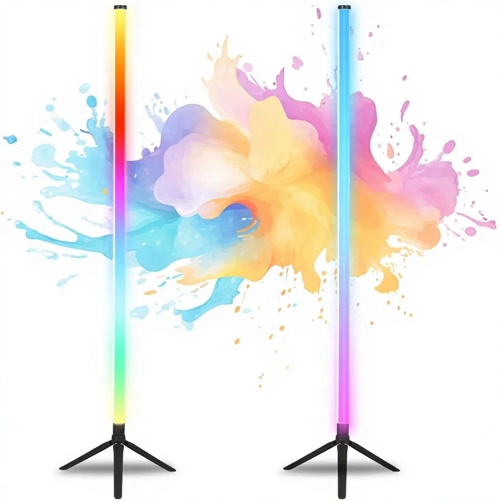 RGB LED Stage Lights 4FT Adjustable Tripod Stand Remote APP Control 16M Colors Dimmable DJ Parties