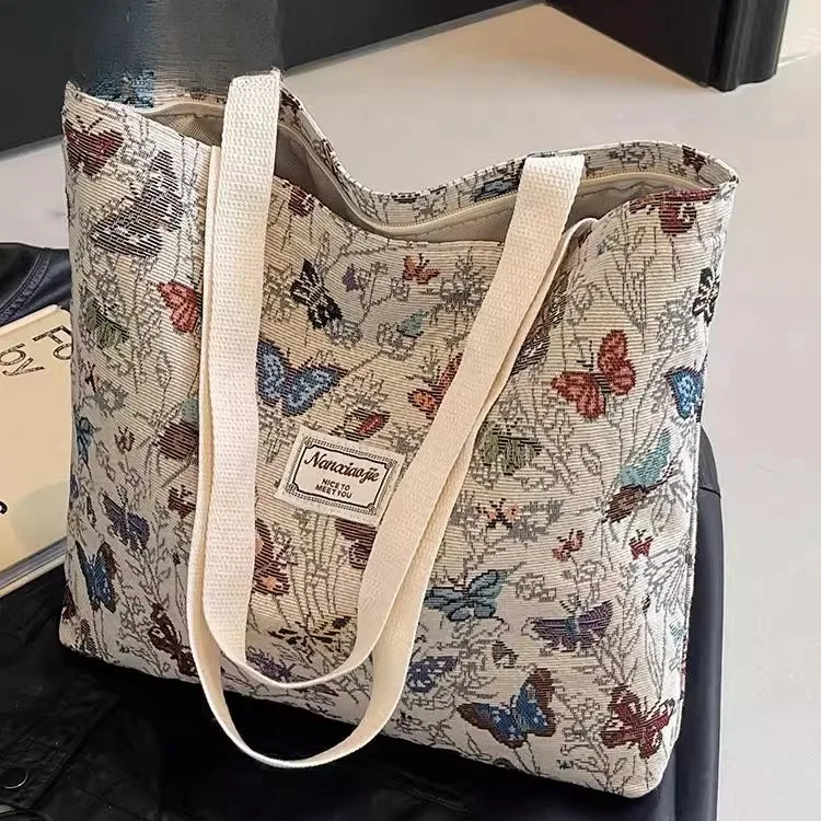 

Large Capacity Canvas Tote Bag Commuter Style Women's Fashionable Shoulder Bag for Outings And Daily Use by ABEYINUOR