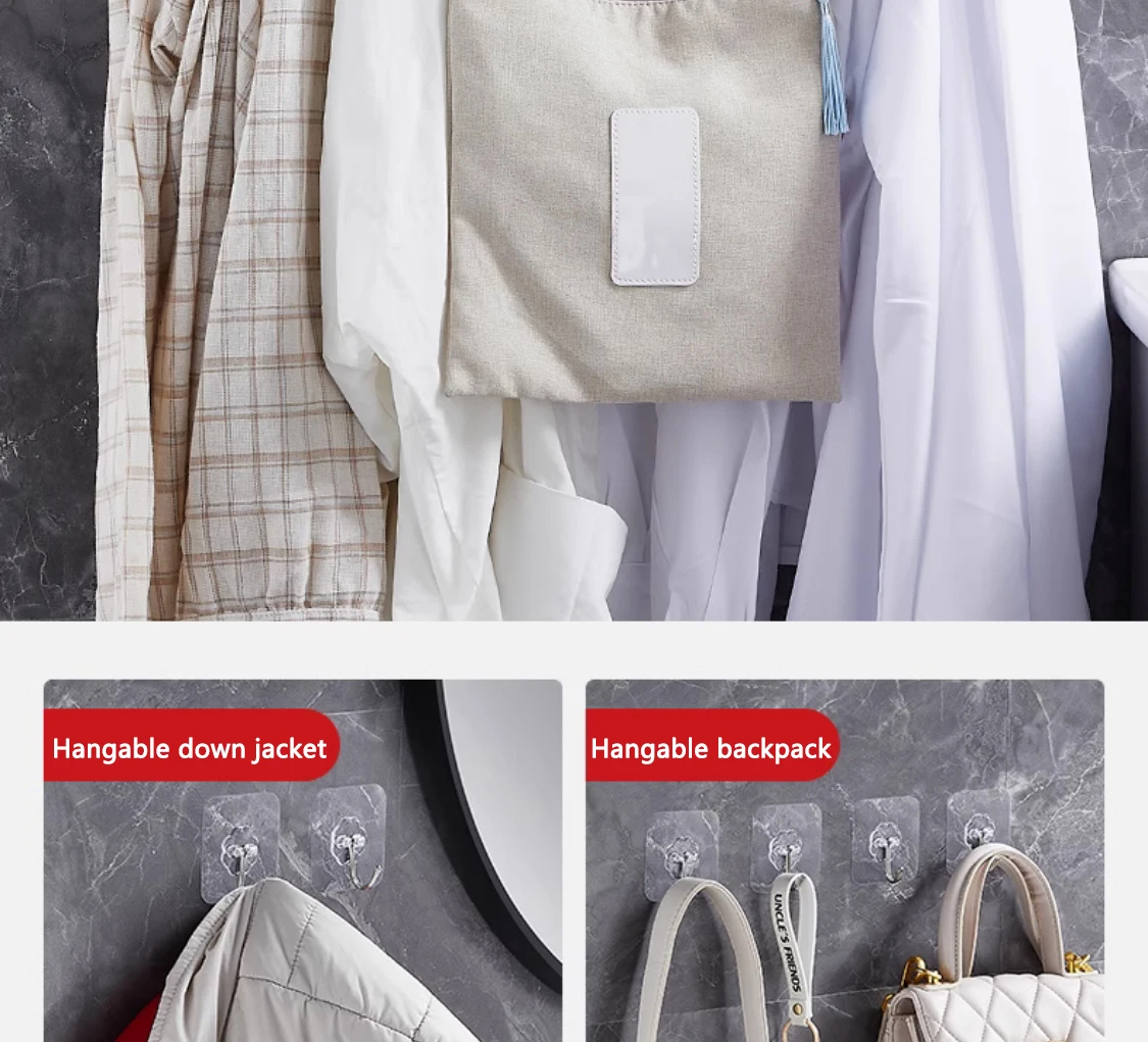 30 Stück Haken, transparent, stark, selbstklebend, für Tür, Wandaufhänger, Haken, Saugnapf, schwere Last, Rack, Tassensauger für Küche, Badezimmer – Detail 20