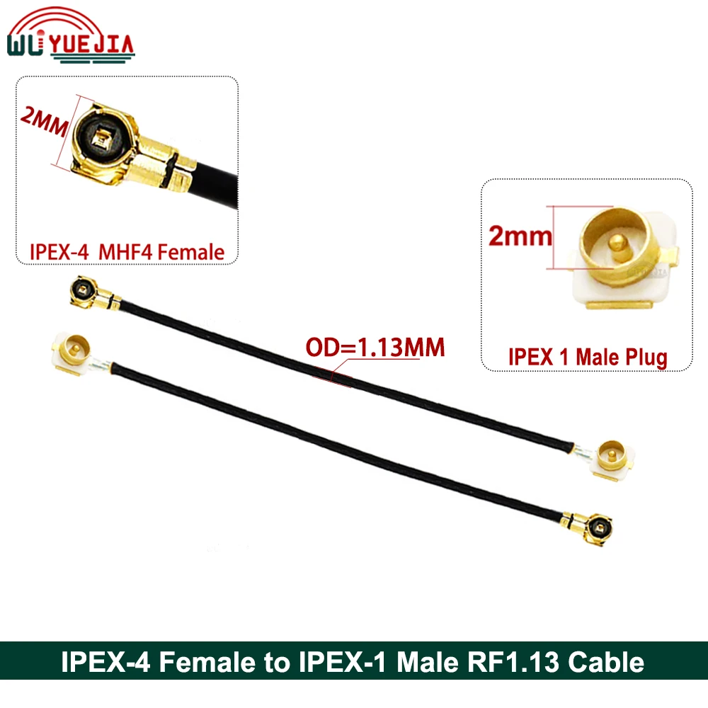 1Pcs U.fl RF1.13 Cable IPEX-1 MHF4 Male Plug to IPX IPEX-4 Female Jack Connector U.F.L Coaxial Jumper WIFI 3G 4G Extension Cable