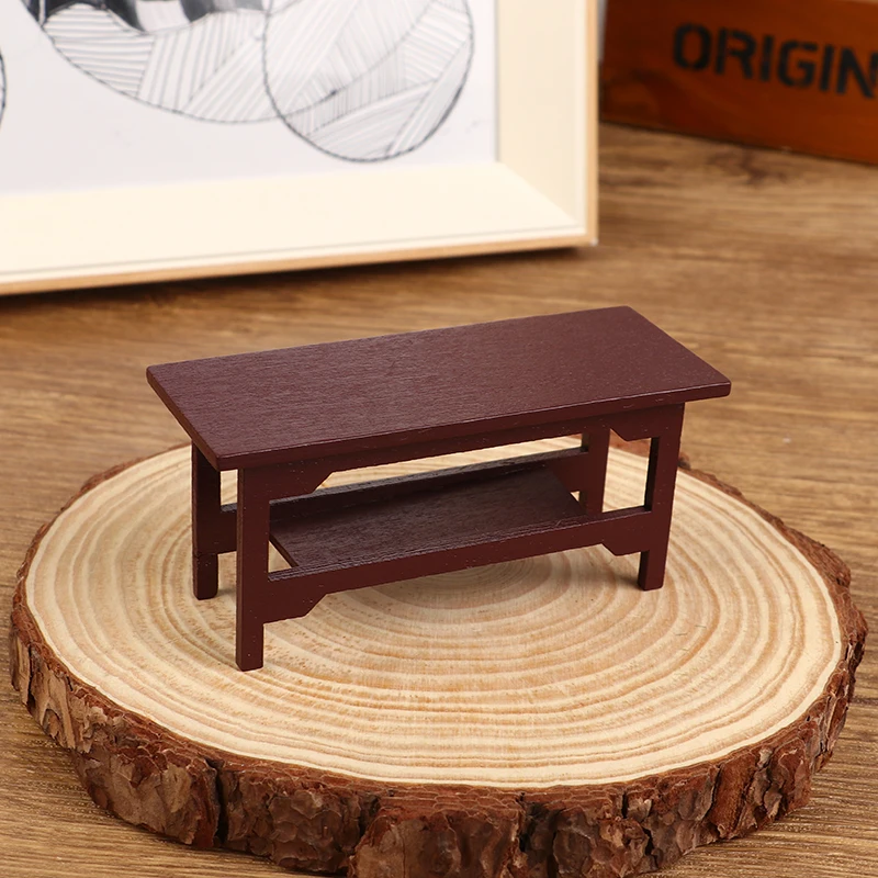 1Pc 1/12ตุ๊กตาครัว Miniature ห้องรับประทานอาหารไม้โต๊ะ Aksesori Perabot สำหรับแต่งบ้านตุ๊กตาของเล่นสำหรับเด็ก