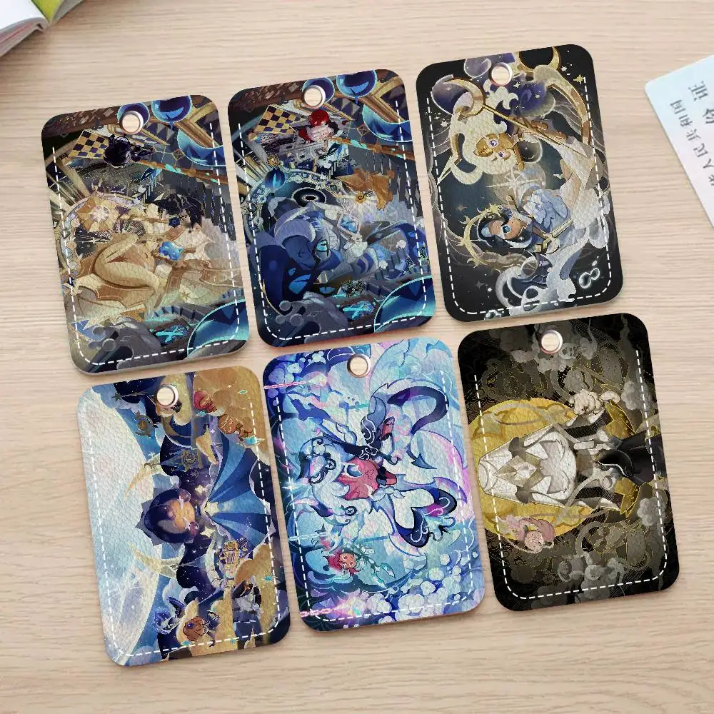 Mobile Game Cookie Run Kingdom Rectangle Keychain Card Holder, Badge Credit Card Holder, Student ID Card Holder, Bus