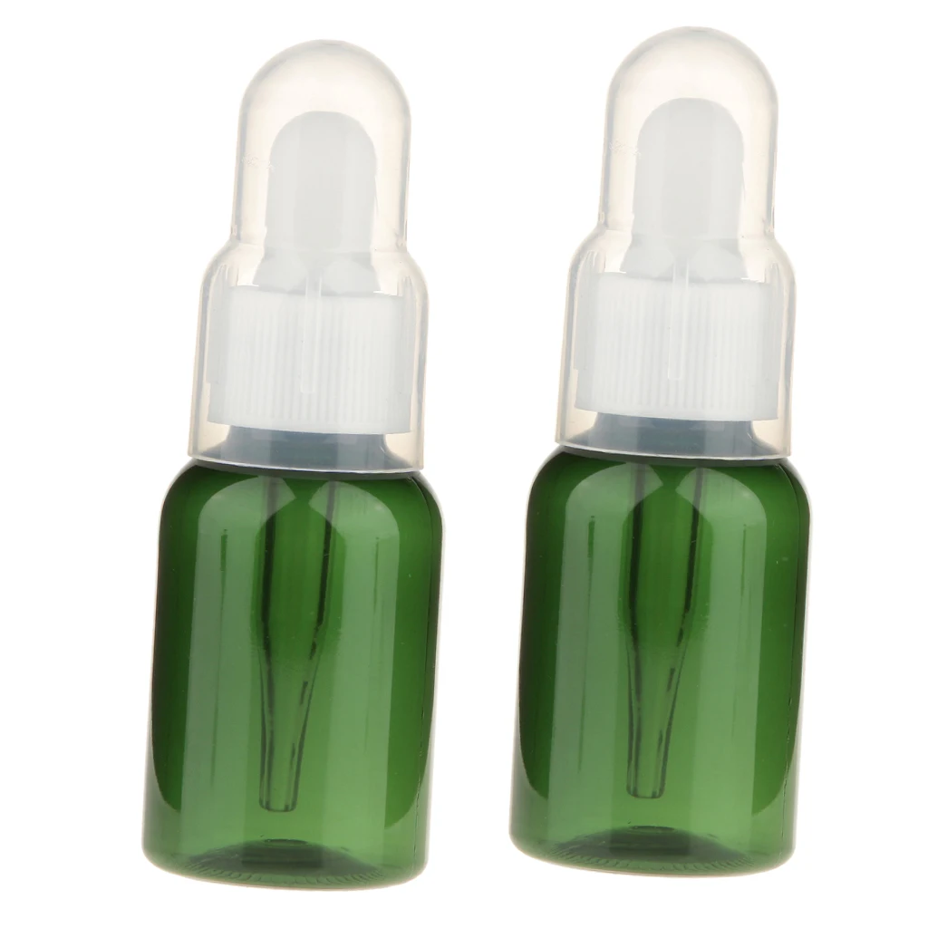 35ml Empty Green Dropper Bottle with Pipette Essential Oil Liquid Bottles Pack of 2