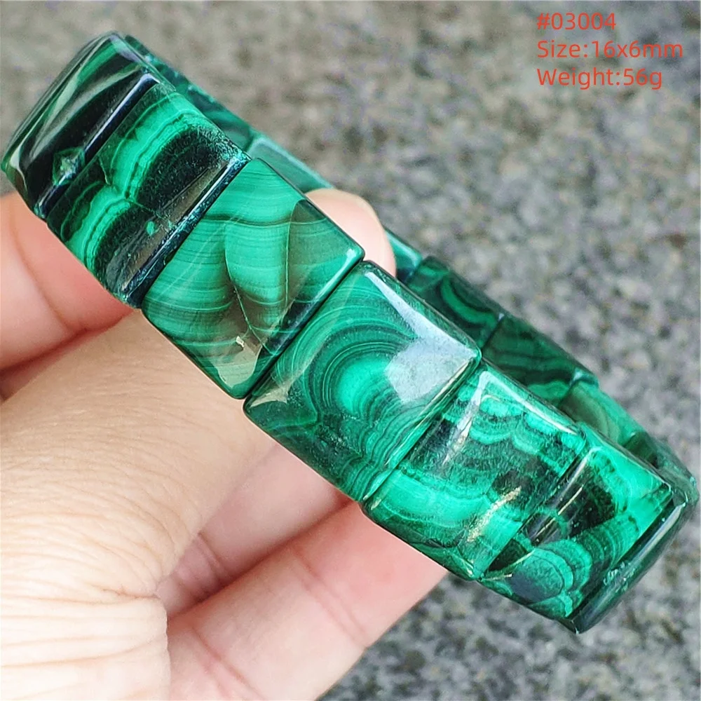 

Natural Green Malachite Chrysocolla Rectangle Bracelet Women Healing 16x7mm Green Malachite Beads Crystal AAAAA