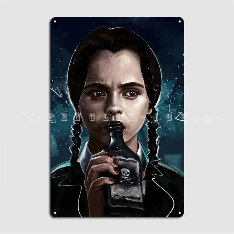 Wednesday Addams Metal Sign Club Cave Pub Custom Mural Painting Tin Sign Posters