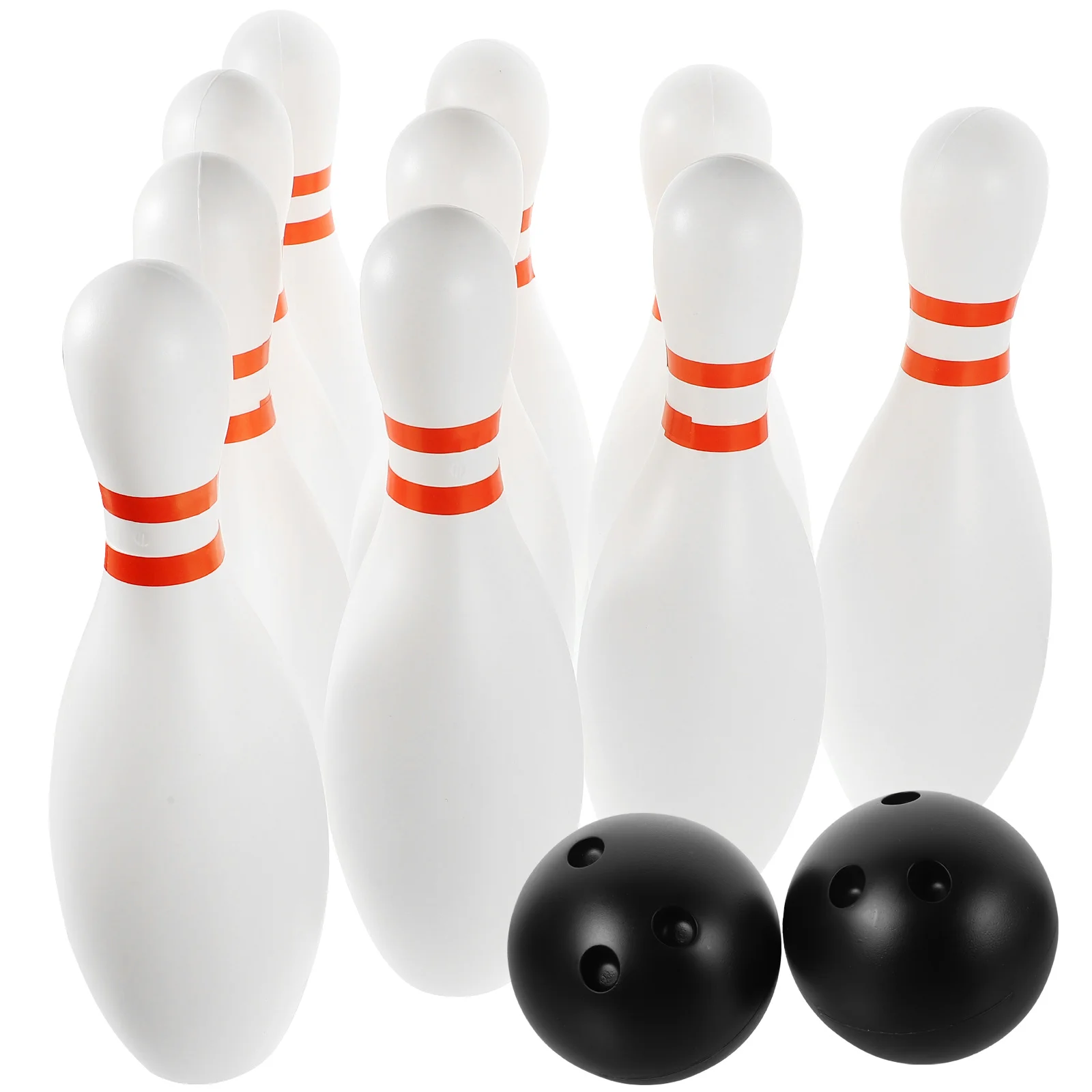 Set da gioco per Bowling di grandi dimensioni giochi da Bowling per sport all'aria aperta al coperto giocattolo per bambini (10 pezzi Bowling bianco + 2 pezzi di palline colore casuale)