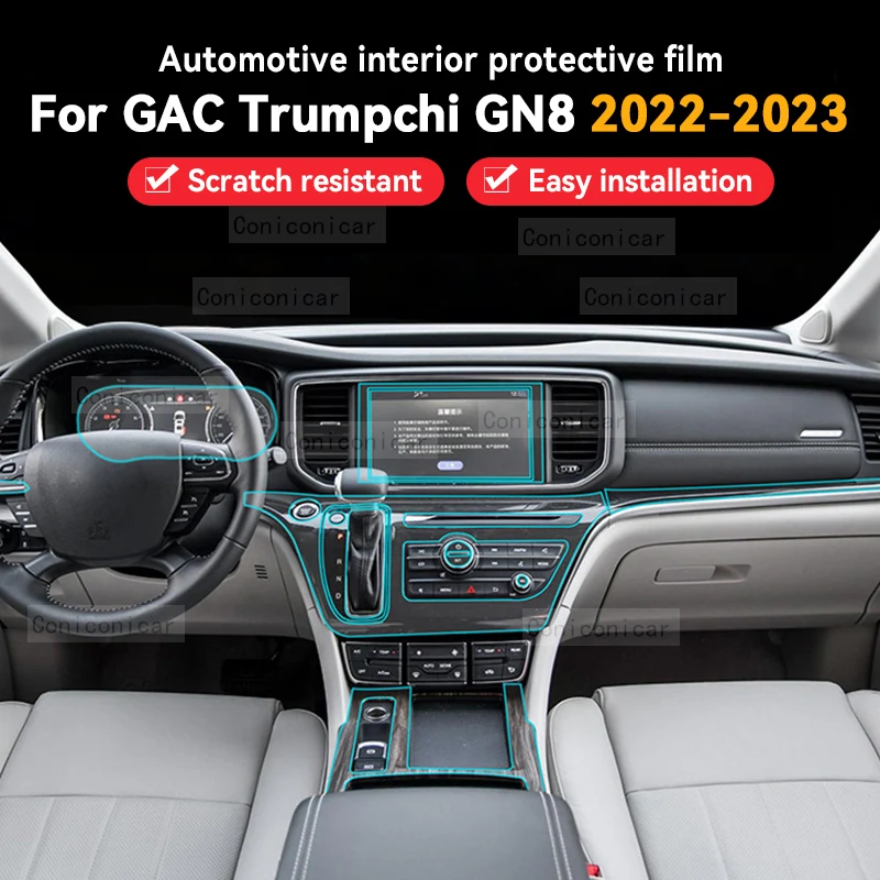 

For GAC Trumpchi GN8 2022 2023 Car Gearbox Panel Film Dashboard Screen Protective Sticker Interior Anti-Scratch Film Accessories