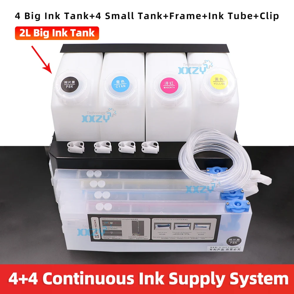 4+4 Bulk CISS Continuous Ink Supply System Sub Tank for Mimaki JV33 Mutoh Allwin Eco Solvent Printer 2L Ink Cartridge