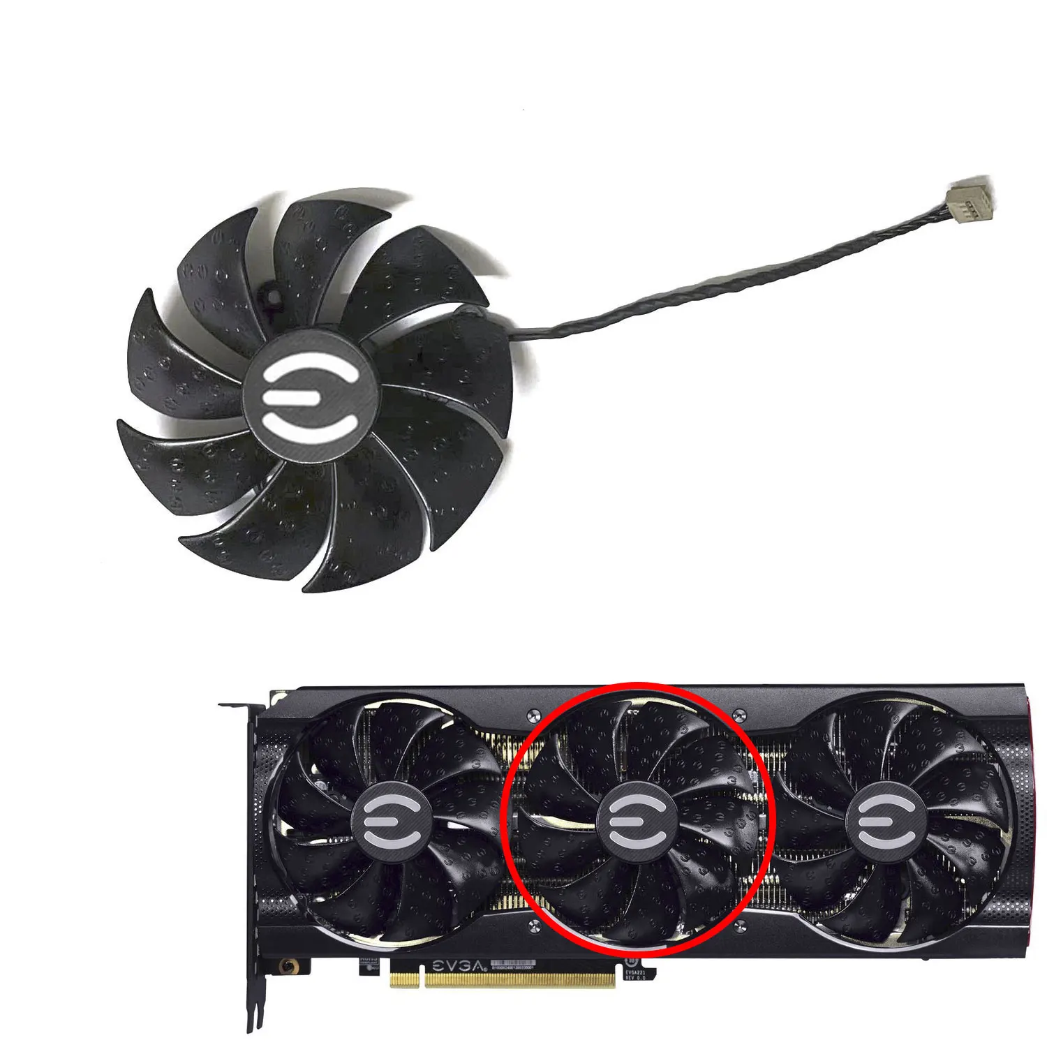 New 4PIN PLD09220S12H DC 12V 0.55A 88MM suitable for EVGA RTX 3090 3080TI 3080 3070 3060TI XC3 Ultra/(black) game graphics card