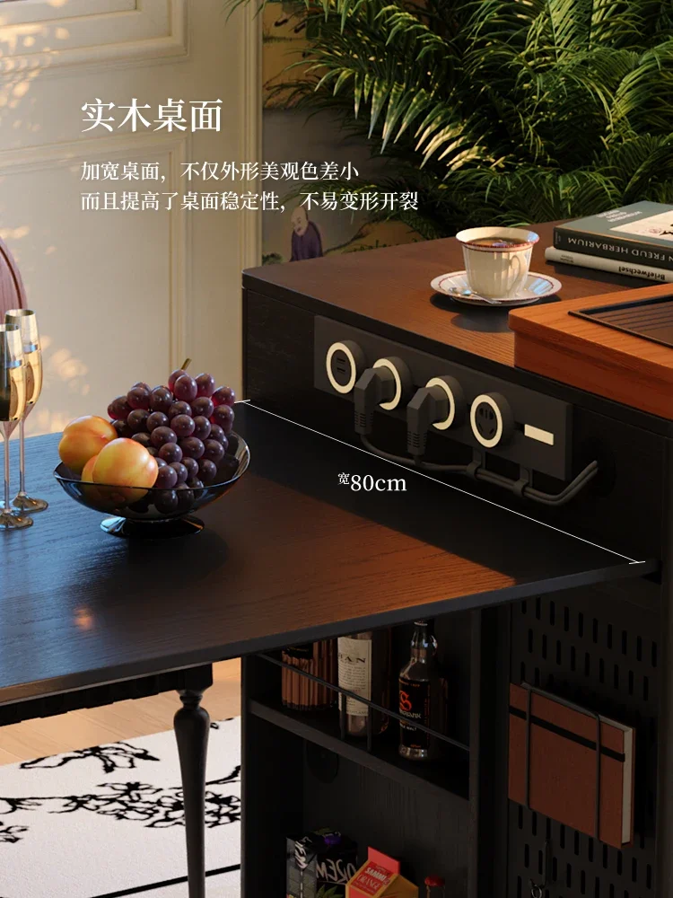 طاولة طعام متكاملة فرنسية قديمة منزلية متعددة الوظائف قابلة للسحب وطاولة طعام متوسطة عتيقة من الخشب الصلب