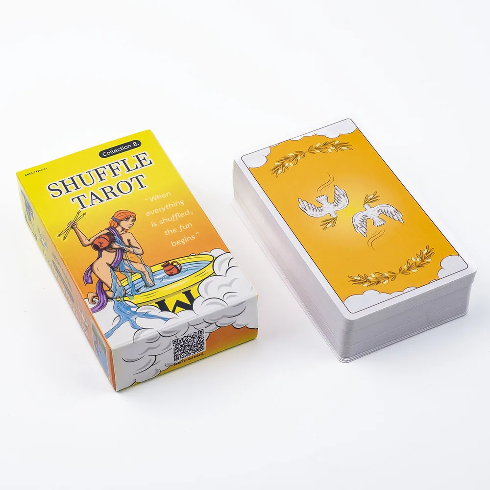 Shuffle Tarot 80-Card Deck for Fate Divination and Fortune Telling Compact Board Playing Game and Party Entertainment 10.3x6CM