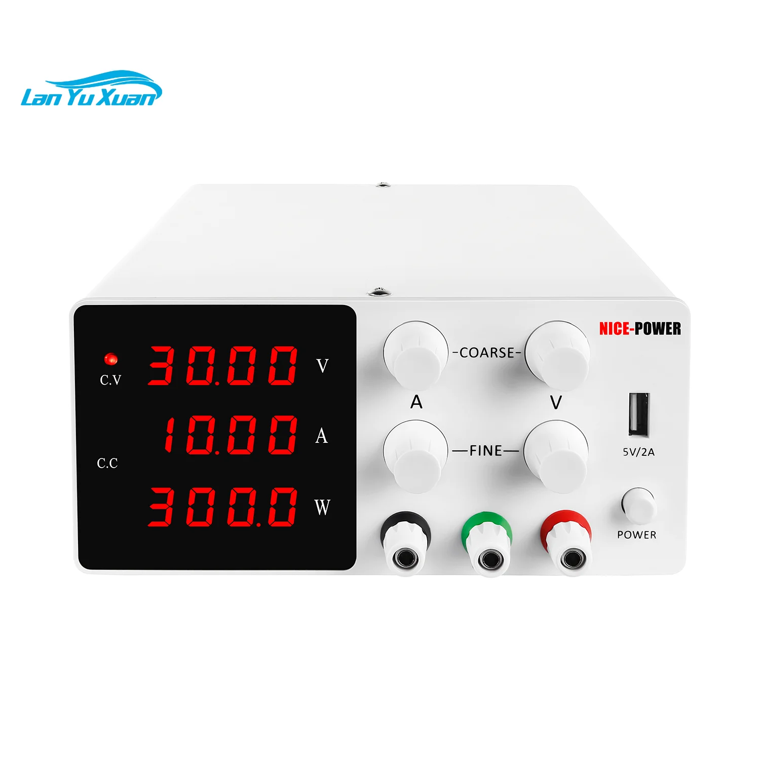 

New Design NICE-POWER SPS-W3010 White 30V 10A Light Weight Regulated Lab Bench Variable DC Adjustable Switching Power Supply