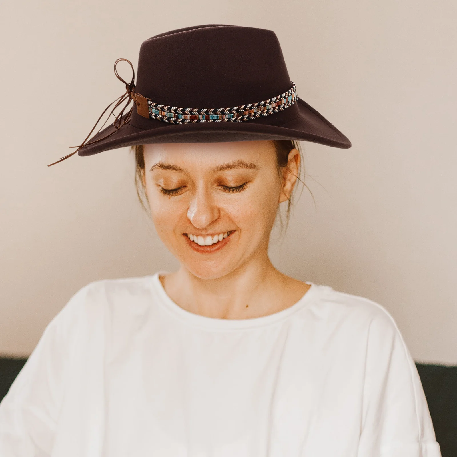 

Stylish Western Cowboy Hat Men Women Rolled Brim Unisex Cowgirl Hat Breathable Comfortable Fedora Party Fancy Wide Brim Outdoor