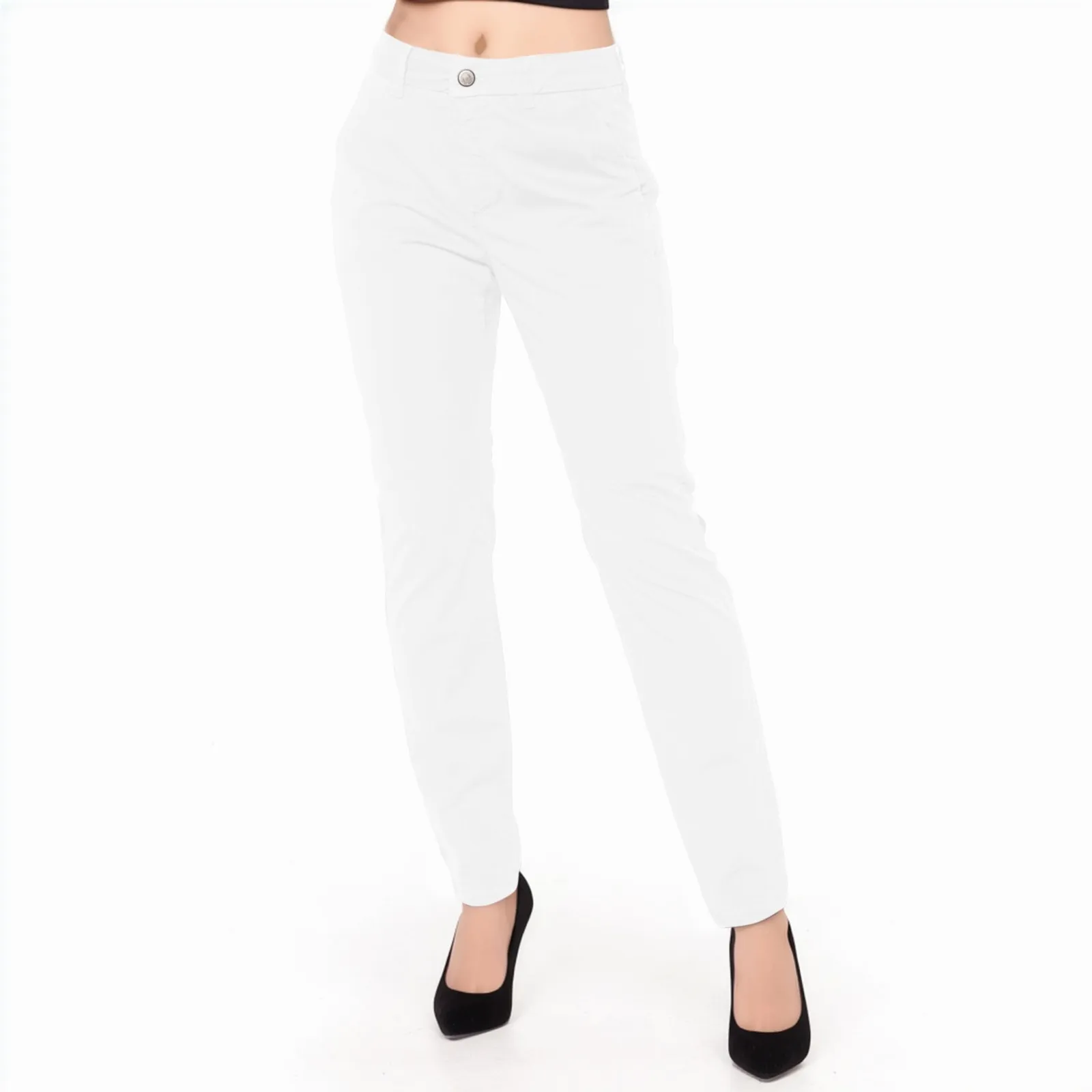 

Women's Elegant Casual Daily Straight Leg Suit Pants Solid Color Zipper Button Trousers High Waist Loose Pants For Women