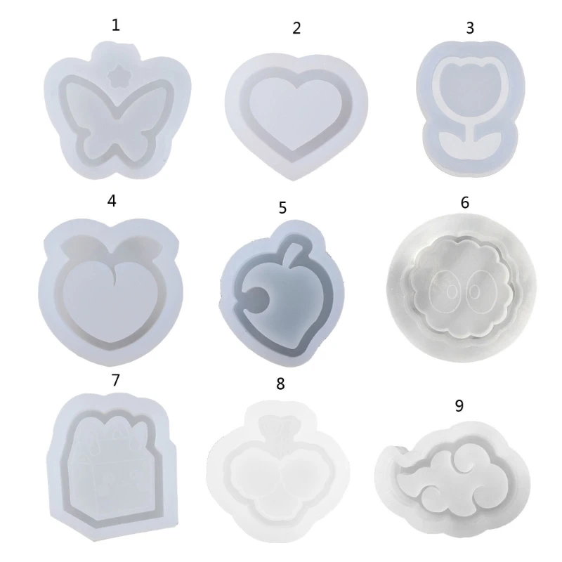 Keychain Pendant Molds Silicone Accessories Mold Liquid Sand Ornaments Mould Practical Jewelry Making Tool