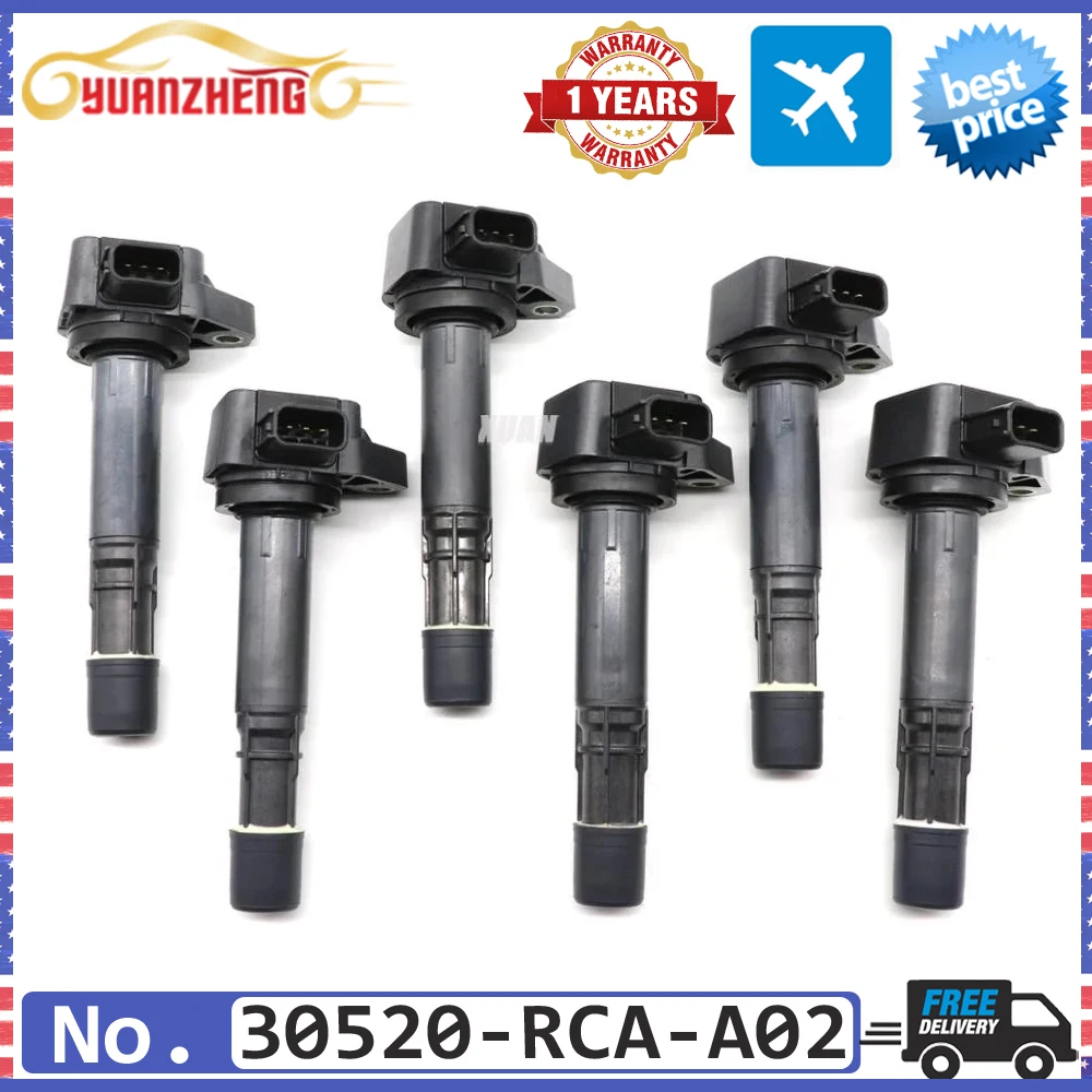 

6pcs/lot Ignition Coil 30520-RCA-A02 NEW For Honda Accord Odyssey Acura CL TL 30520RCAA02 30520P8EA01 30520-P8E-A01