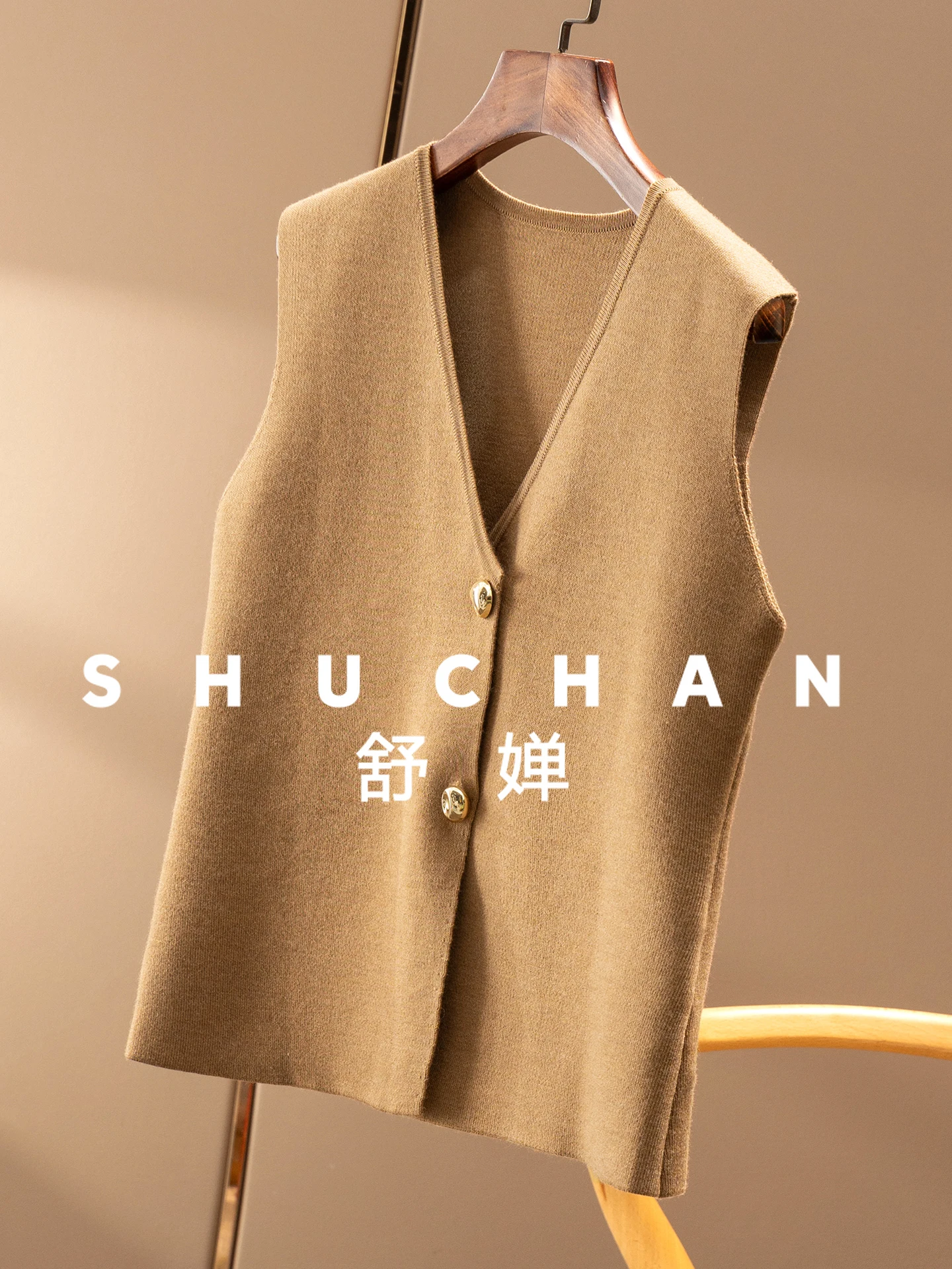 Worsted Wool Four-pin Waist Vest Cardigan Women's 44F3  Knit Vest Sleeveless Top Women Sueter Mujer Invierno 2025