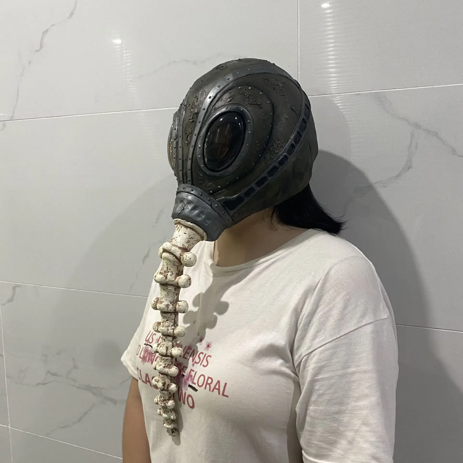 Latex-Maske Kopfbedeckung Gruselhaus Gruselkostüm Halloween Horrormaske – Detail 6