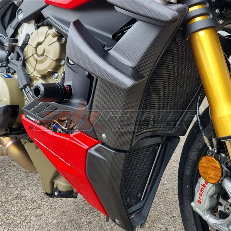 

Motorcycle Radiator Covers Side Panels Kits Cover For Ducati Streetfighter V4 V4S 2020-2024 Carbon Fiber 100%