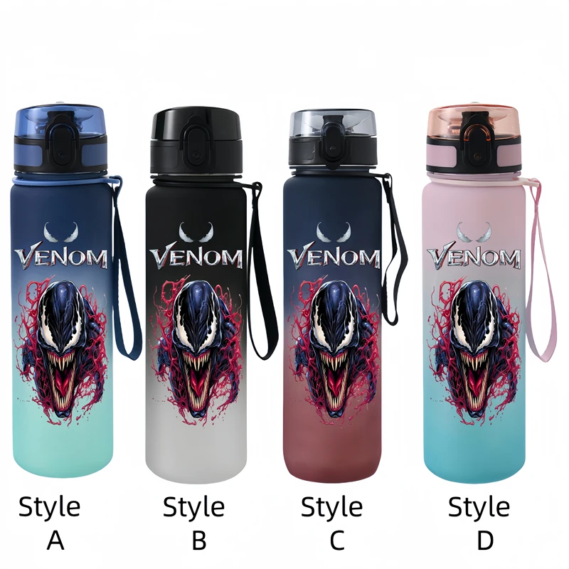 Venom 650ml Movie Characters Portable Water Cup Large Capacity Outdoor Sports Plastic Leak-proof Water Bottle Children\'s