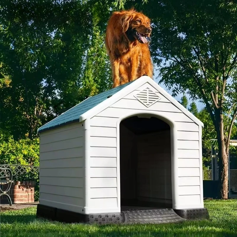 

Multiple Size Large Waterproof Elevated Floor Plastic Dog House Luxury Outdoor Pet House Dog Kennel Gate House