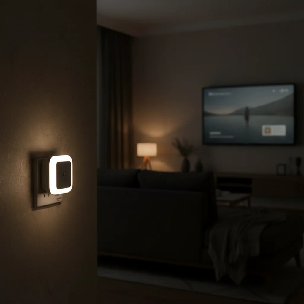 Square Wall Light Eu Plug White Lights Indoor Plug-In Night Soft For Living Room Led For Childrens Bedroom With Sensor Home Cute