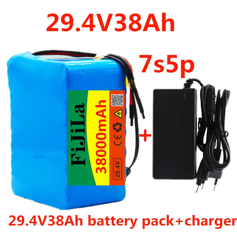 7S5P 24v 38Ah battery pack 500w 29.4V 38000mAh lithium ion battery for wheelchair electric bicycle pack with BMS + charger