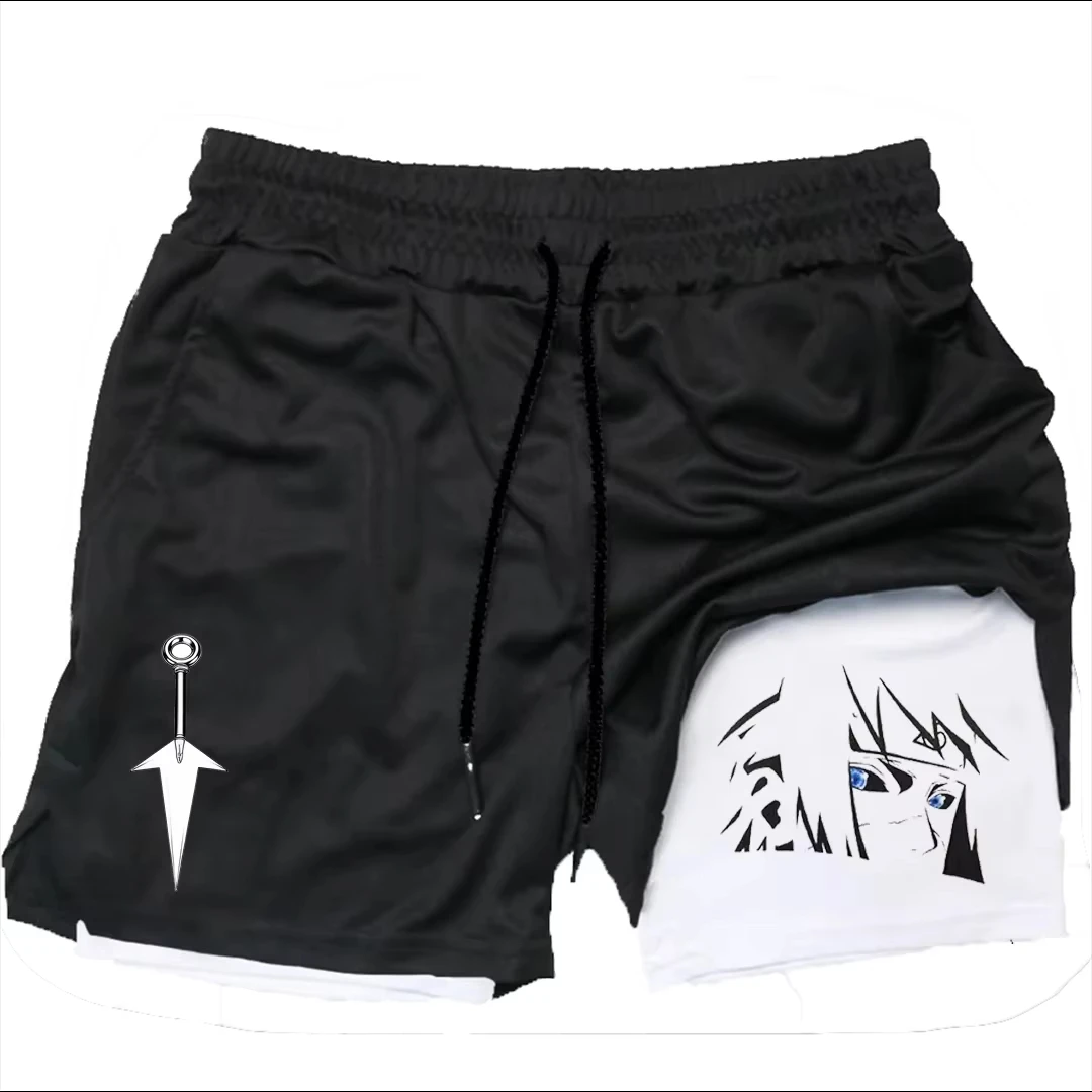 

Fitness Shorts Men's Printed Two-in-one Basketball Sweatpants Summer Quick-drying Breathable Running Training Pants Beach Pants