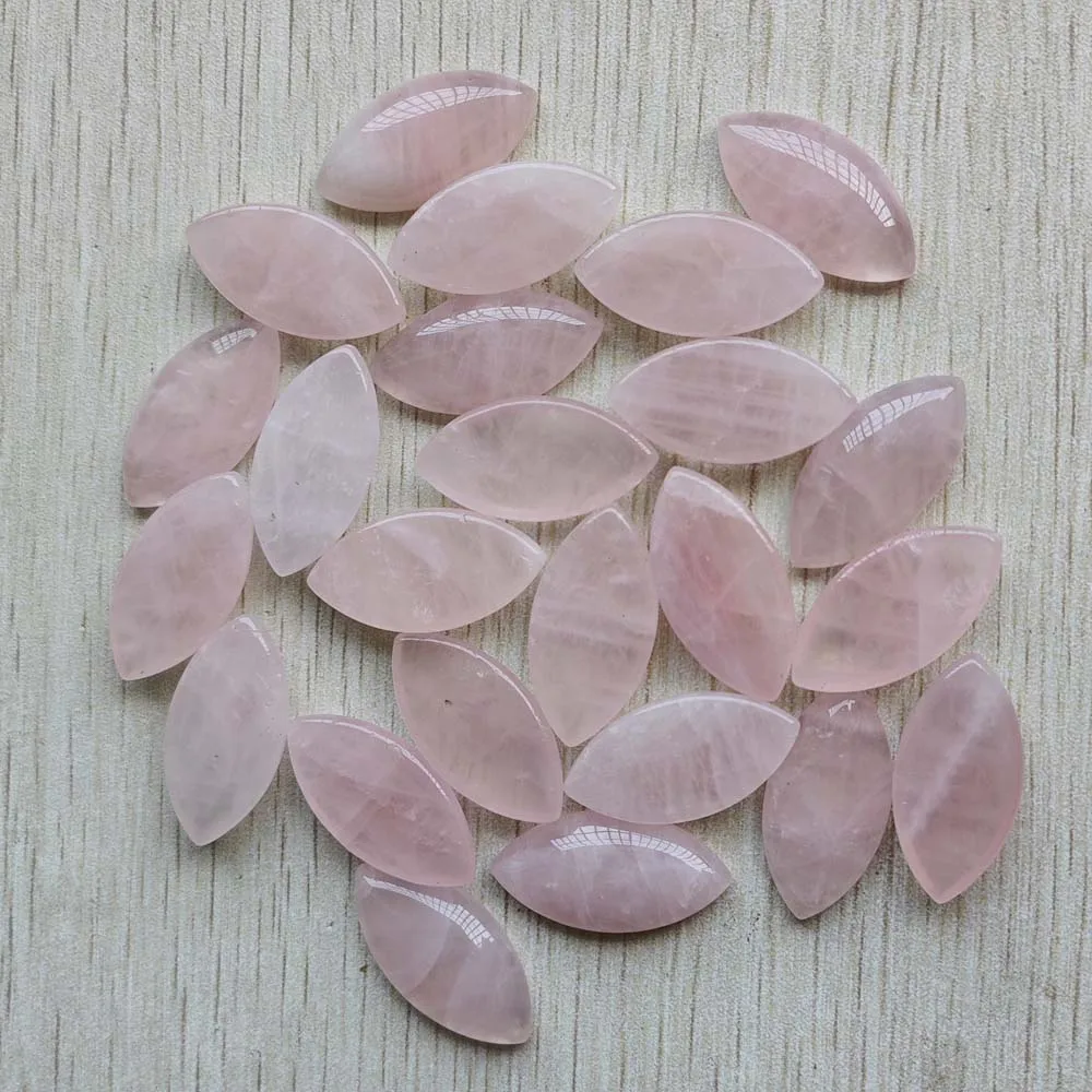 New natural rose quartz stone pink marquise cabochon beads for Jewelry Accessories making 15x30mm free shipping Wholesale 20pcs